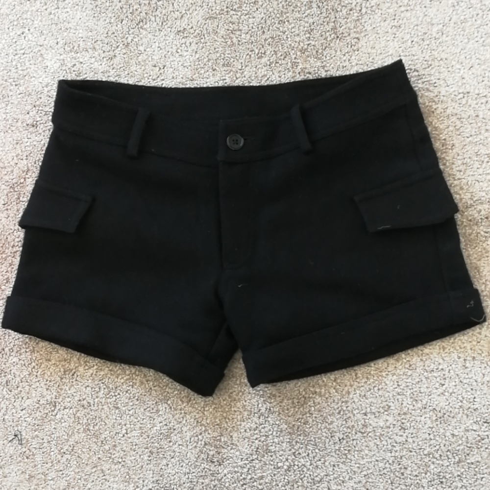 Zara Black Wool Shorts, Medium -Waisted Brand New Size M/L